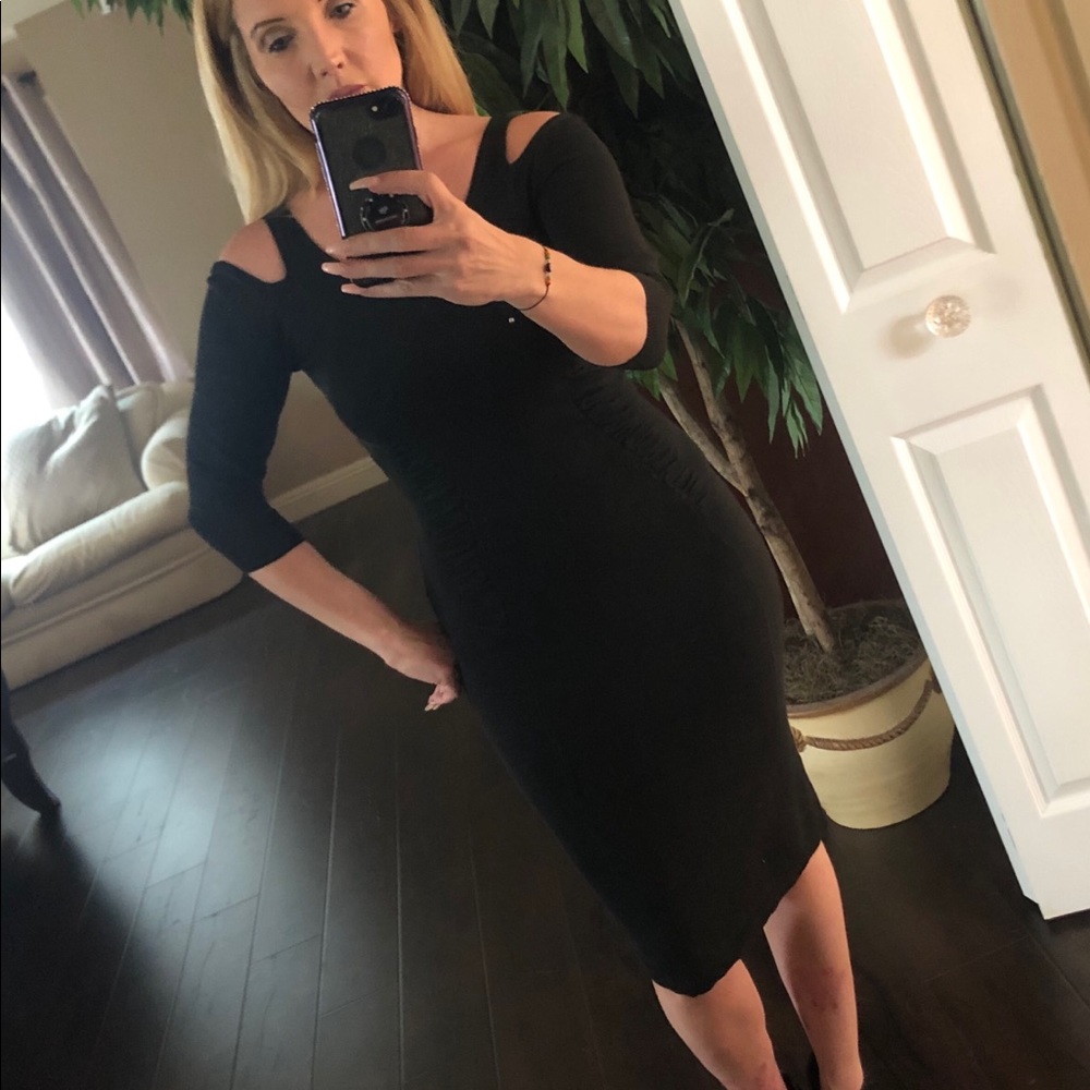 Venus, XS, Black, cold shoulder, knot dress EUC